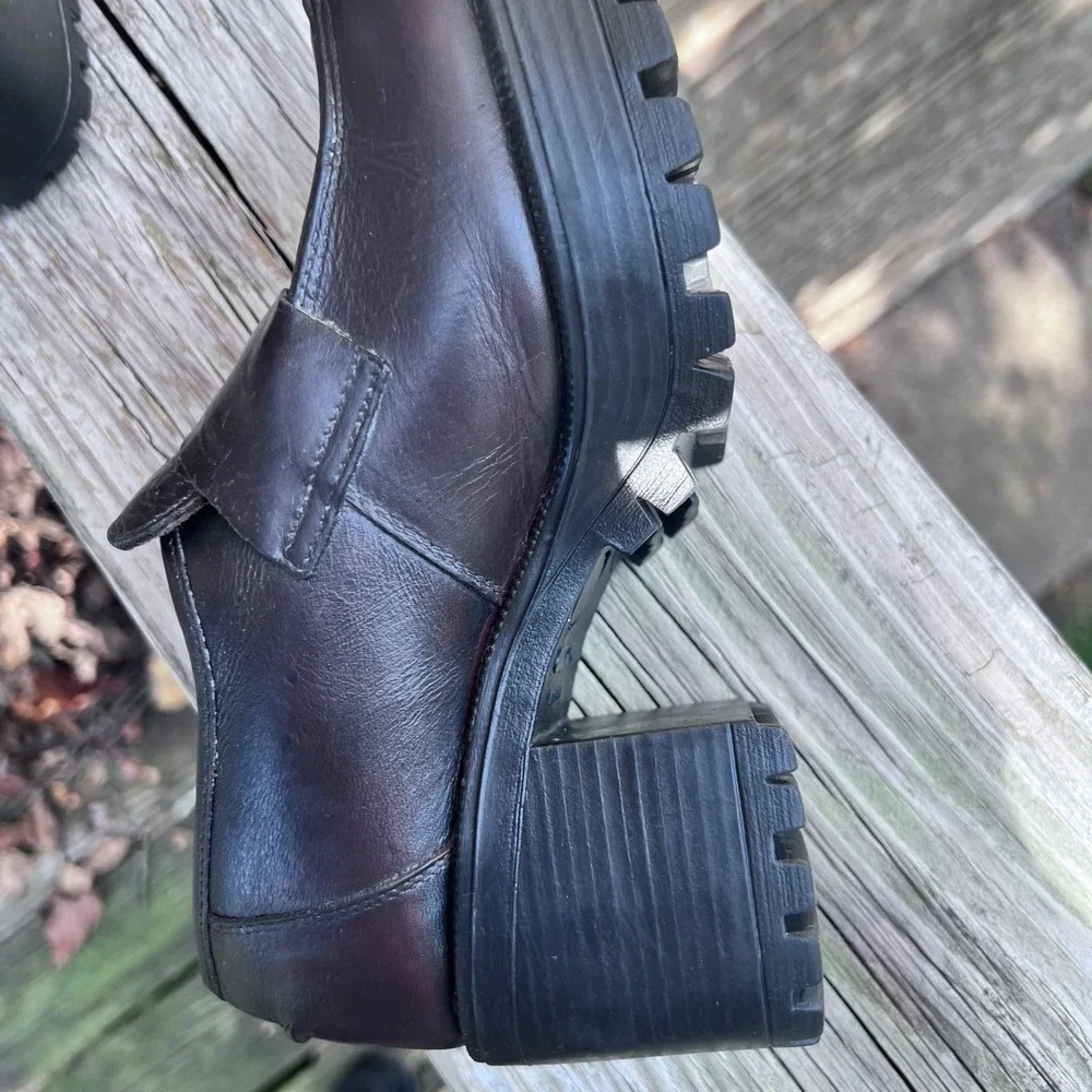 Aldo vintage platform Loafers Chunky Lug Size 37 70's Grunge Y2K Goth Bratz